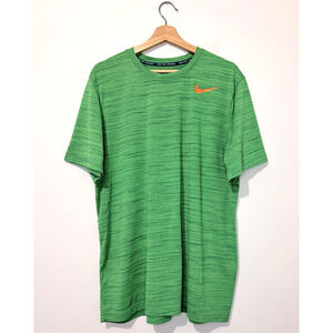 Nike Pro Training Mens T Shirt XL Heather Green Crew Neck Short Sleeve Logo